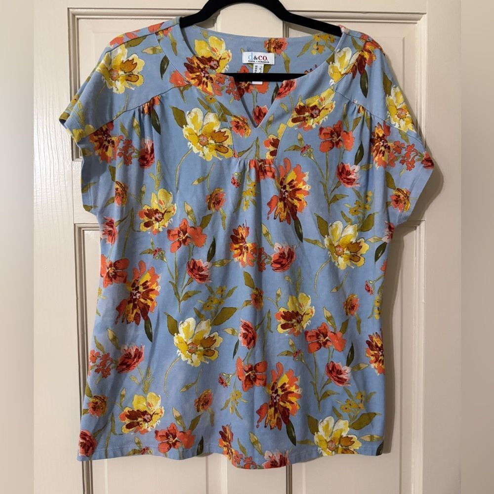 Women’s Denim & Co Floral Print Women's Top L
